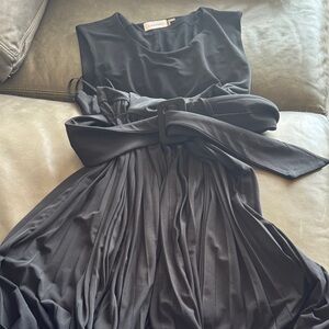 Calvin Klein Charcoal Midi Dress with Bow Detail